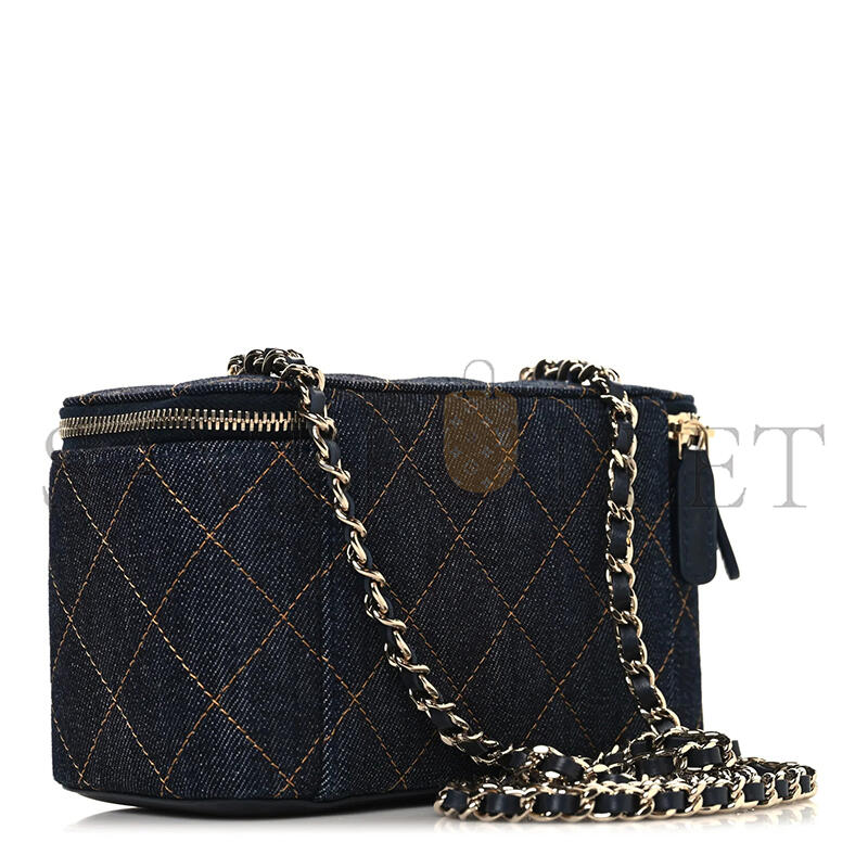 CHANEL CLASSIC LONG VANITY WITH CHAIN DENIM AP1341 (17*9.5*8cm)